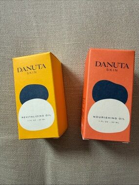 Hydrating Serum (Blue), Revitalizing Oil (Yellow) & Nourishing Oil (Orange) Trio